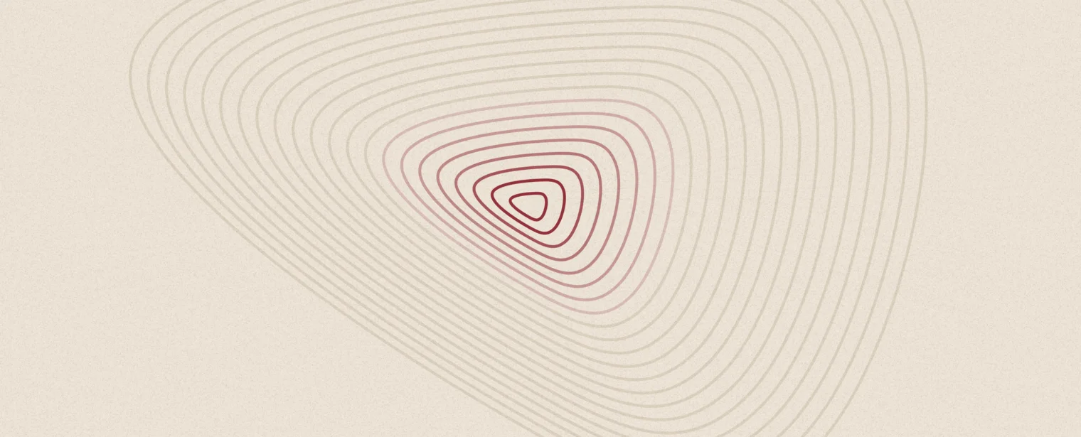 Concentric contour lines collapsing toward a dark red center